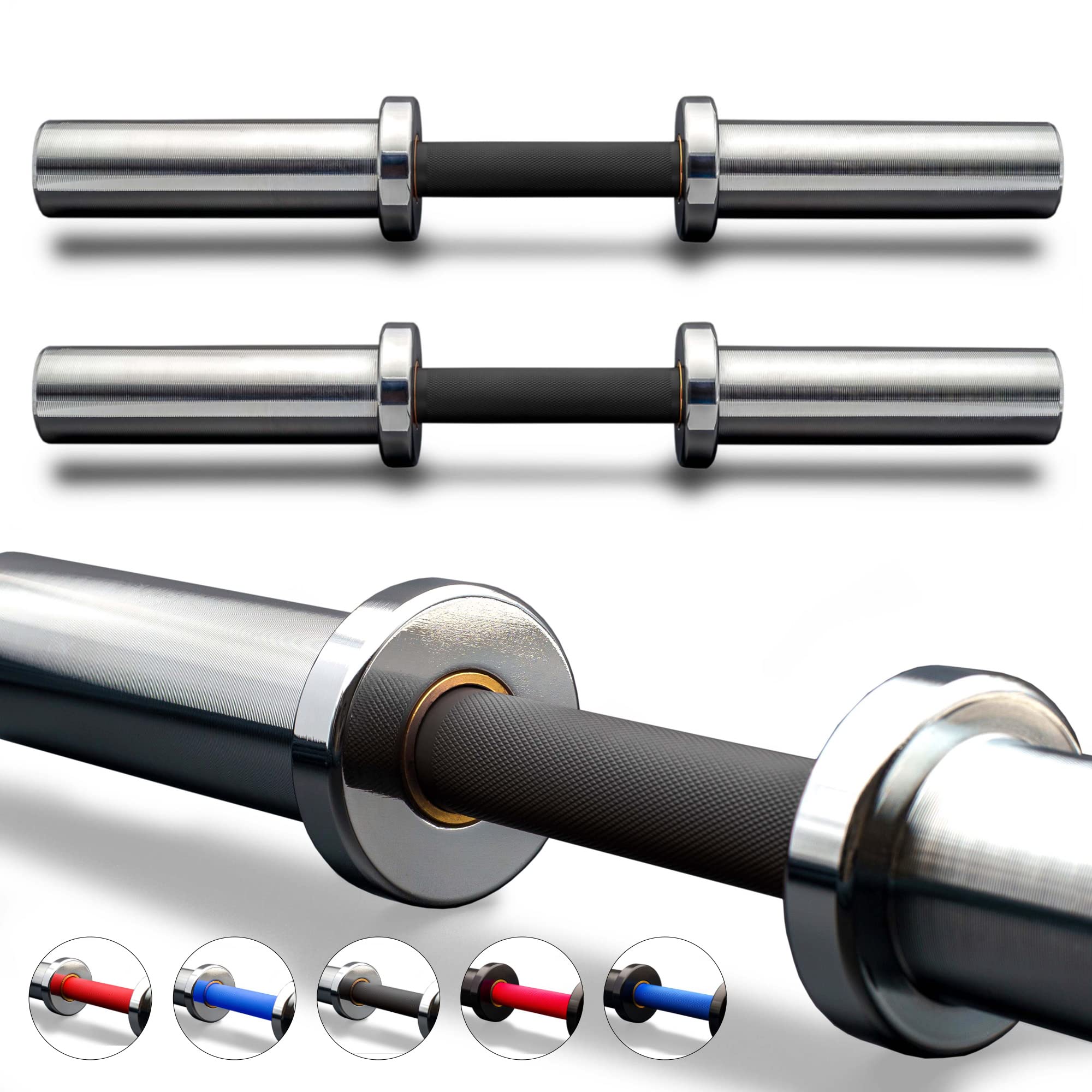 Olympic 2 Inch Loadable Dumbbell Bar - Heavy Duty Adjustable Dumbbell Handles for Gym, Home Workouts, Strength Training & Weightlifting - Perfect for Bodybuilding, CrossFit & Fitness Enthusiasts