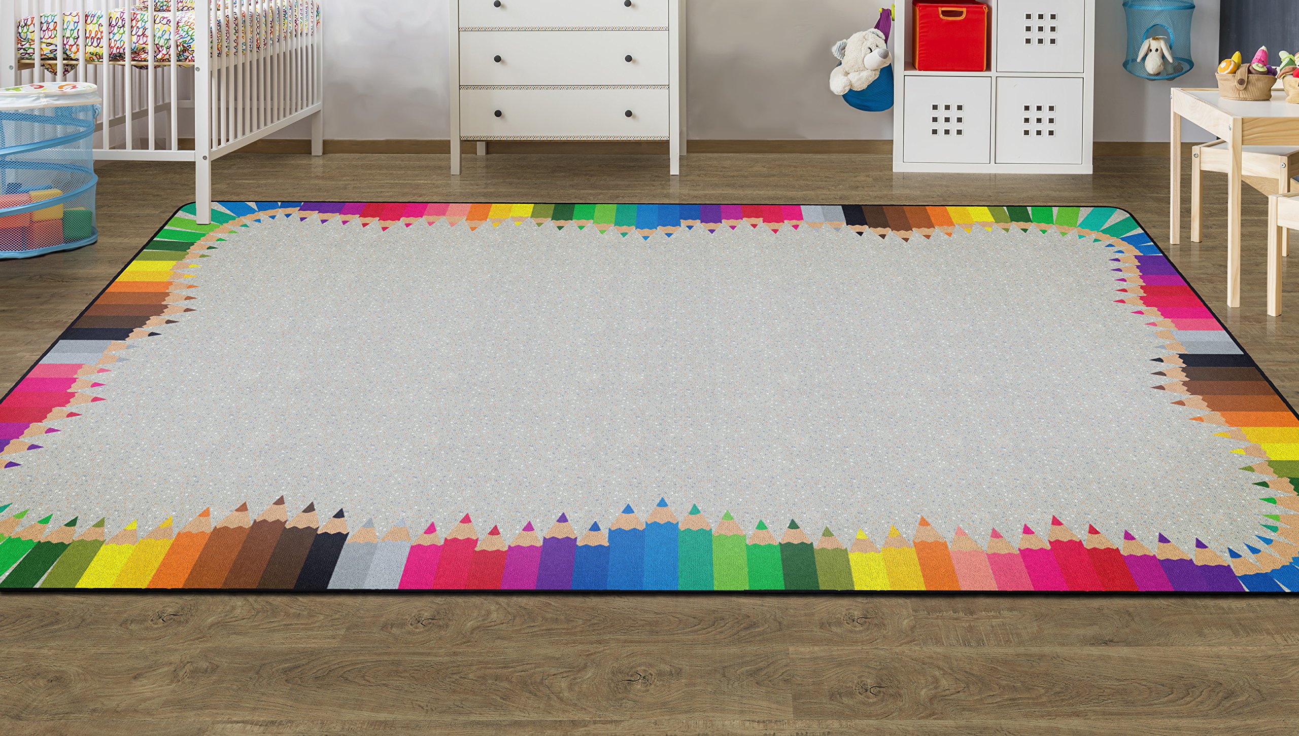 Flagship Carpets Colored Pencils Multicolor Educational Rug - 7'6