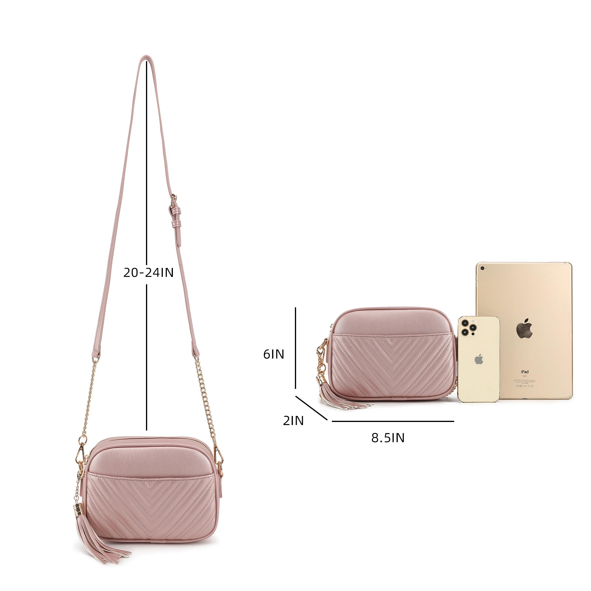 Lola Mae Quilted Crossbody Bag for Women - Fashionable Shoulder Purse with Trendy Design - Perfect for Daily Use, Travel, and Shopping