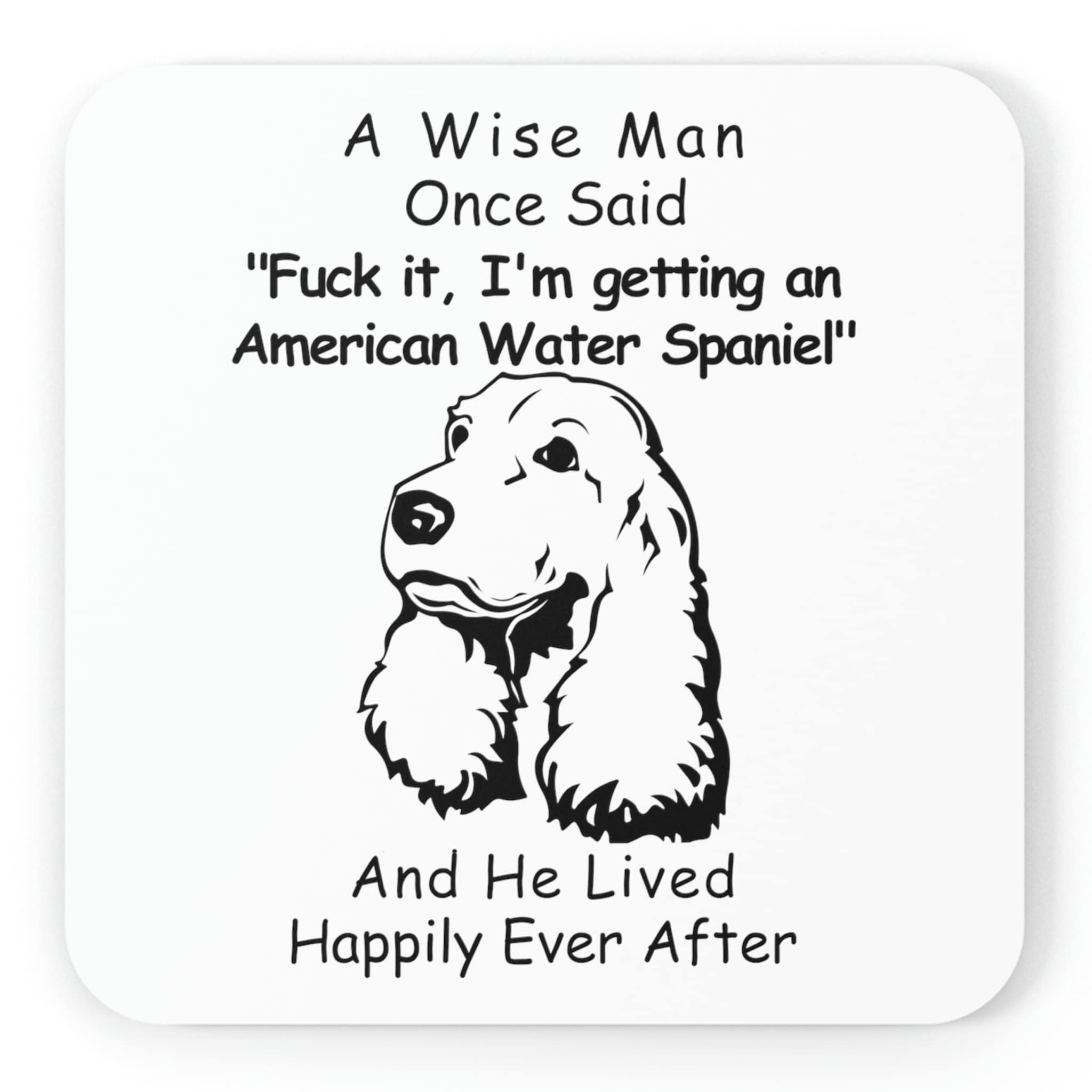Funny American Water Spaniel Coaster Set - Unique Christmas Gifts for Men 2023 - Perfect for Beer, Coffee & Home Decor