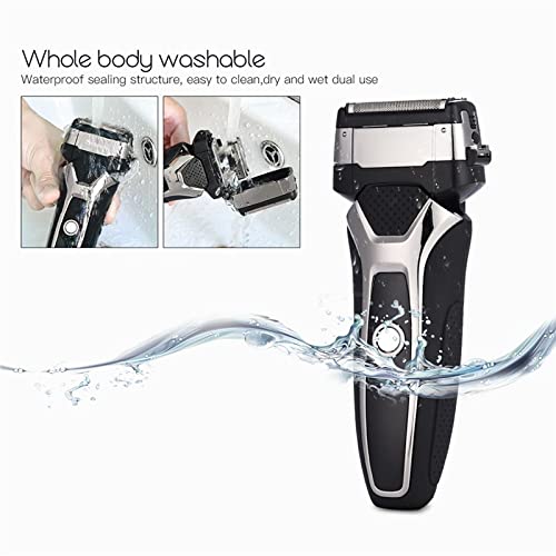 Premium Electric Razor for Men - Rechargeable 3D Floating Blade Beard Trimmer & Shaver with Washable Head - Professional Grooming Kit for Smooth Shaving at Home or Travel