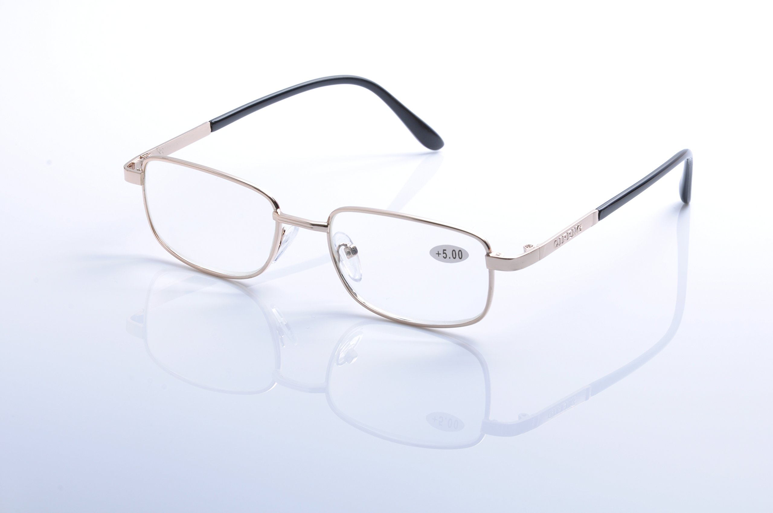 Stylish Metal Full Rim Reading Glasses for Men & Women - Lightweight Comfortable Eyewear for Reading, Working & Daily Use
