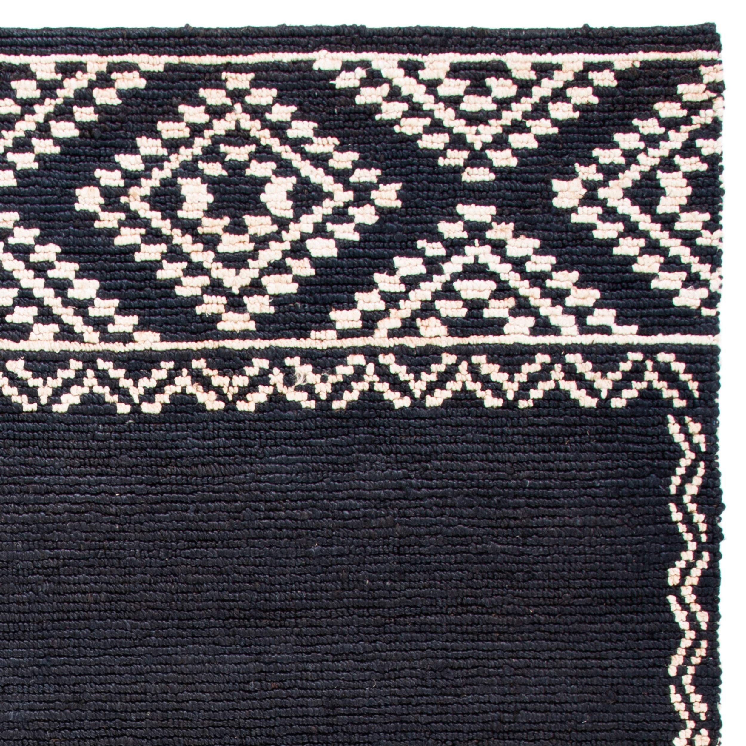 SAFAVIEH Handmade Boho Moroccan Jute Accent Rug - 3' x 5', Black, Natural Fiber Collection, Durable for High Traffic Areas | Perfect for Entryway, Living Room, Bedroom & Boho Home Decor (NF552Z)