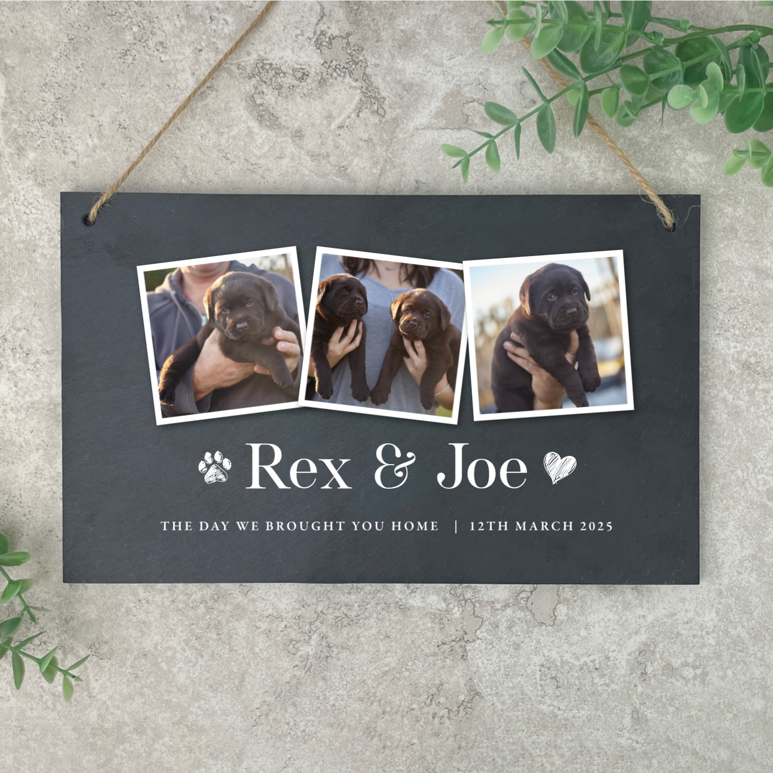 Custom Engraved Pet Memorial Plaque - 10x6 Inch Personalized Photo Slate Hanging Decor for Dogs & Cats - Perfect for Pet Loss Remembrance, Home Memorial, or Gift for Pet Lovers