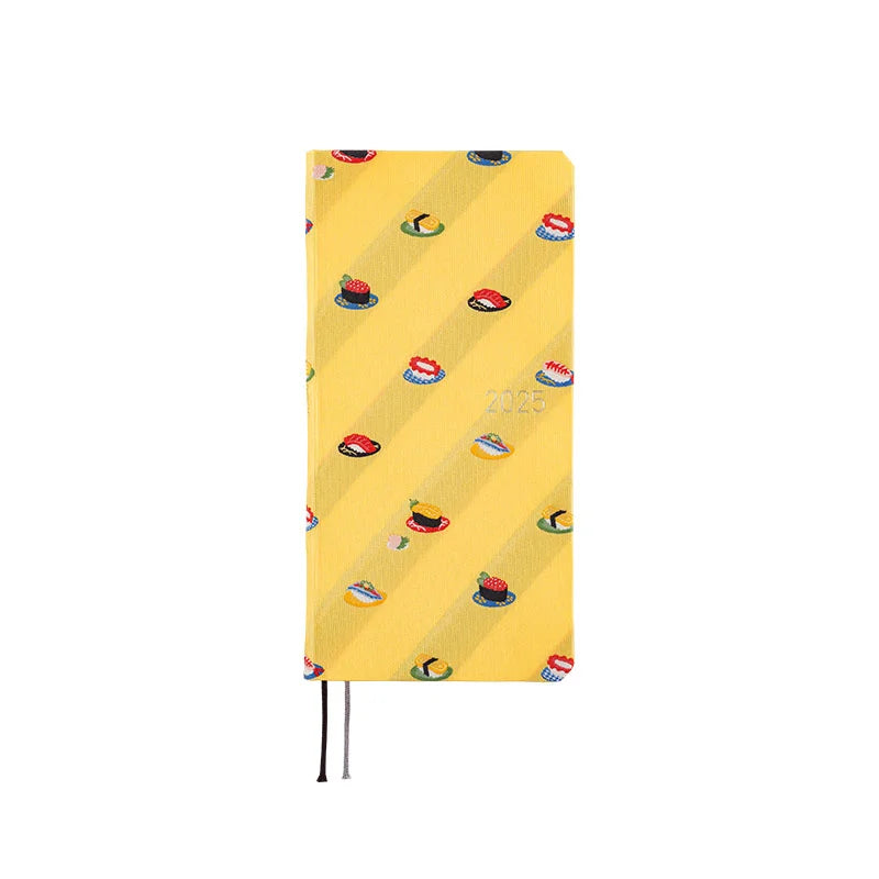 Hobonichi Techo 2025 Bow & Tie Sushi Weeks Hardcover Planner - Weekly Horizontal Layout, January Start, Monday Start, English Edition - Perfect for Journaling, Scheduling & Productivity Tracking
