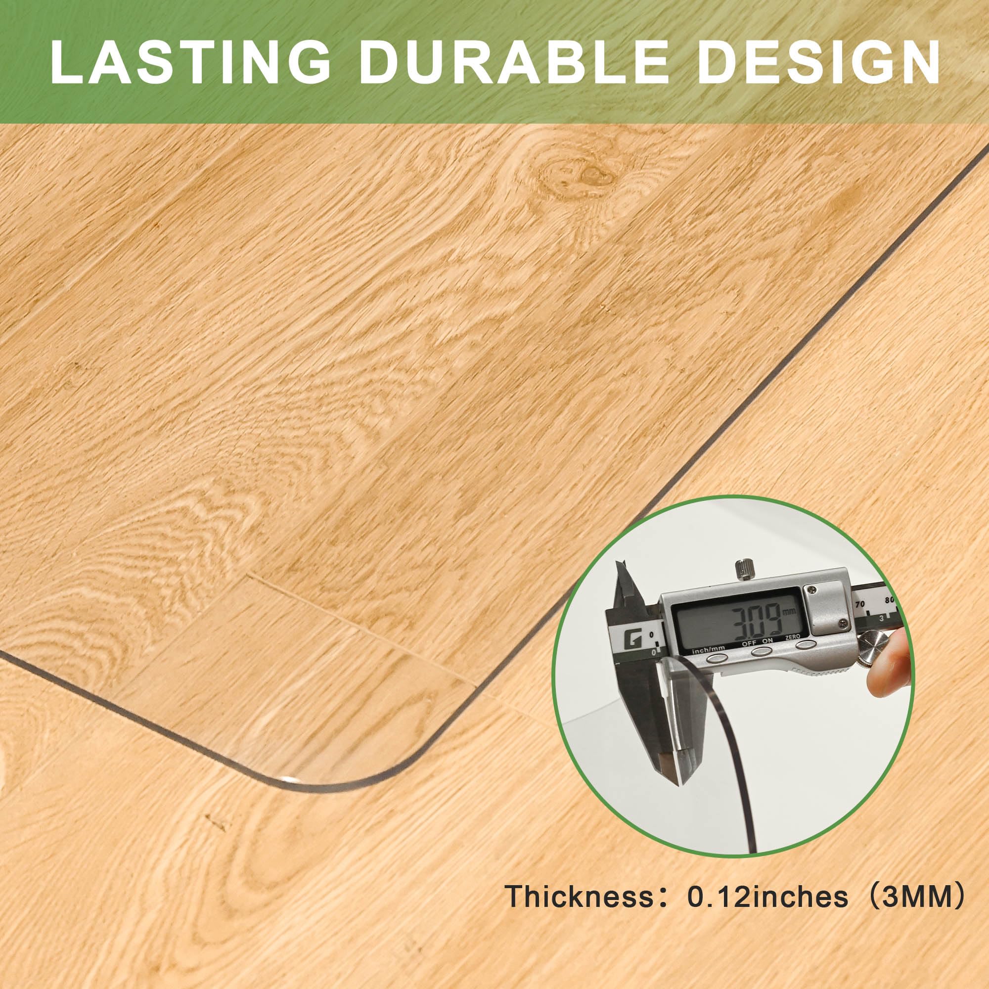 Premium Crystal Clear Office Chair Mat for Hardwood Floors - 1/8