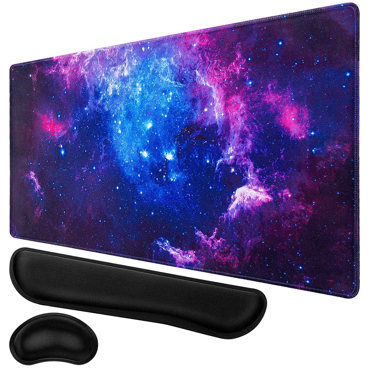 Canjoy Gaming Mouse Pad with Keyboard & Mouse Wrist Rest Set - Ergonomic Pain Relief for Computer & Laptop - Perfect for Office Work, Gaming & Long Typing Sessions