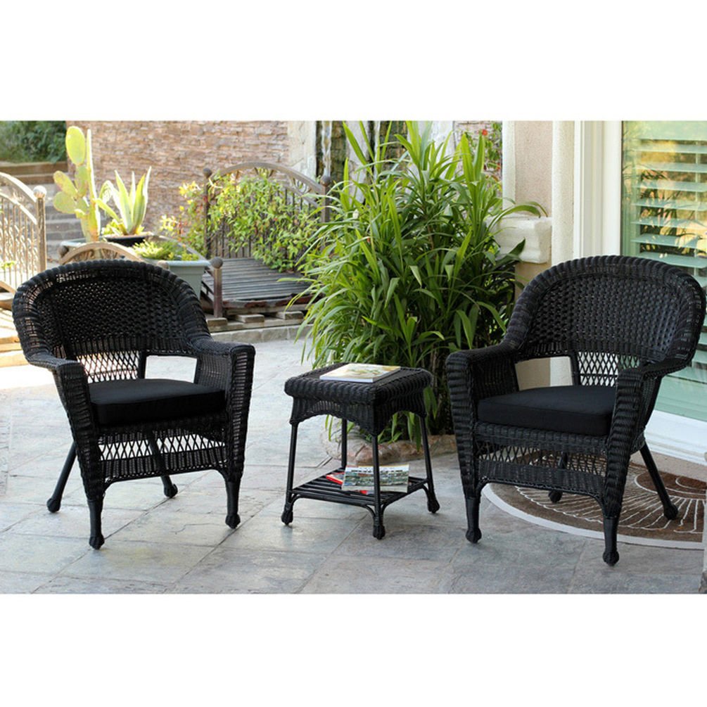 3-Piece Resin Wicker Patio Furniture Set - Outdoor Lounge Chair & Side Table - Durable All-Weather Rattan Style for Backyard, Poolside, Garden or Balcony Relaxation