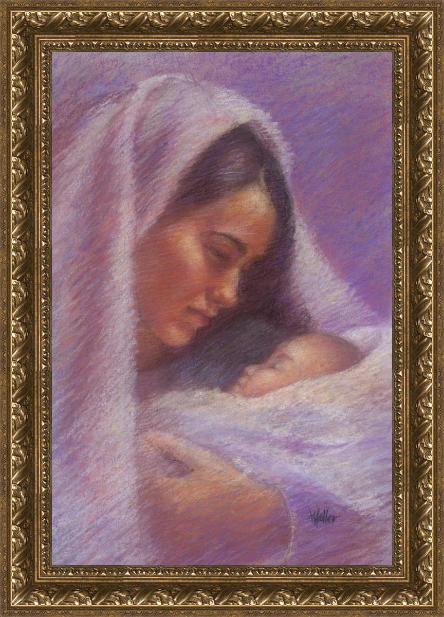Mary & Jesus Pastel Art Print - Religious Home Decor, Christian Wall Art for Living Room, Bedroom, Church - Perfect for Easter, Christmas & Faith-Based Gifts