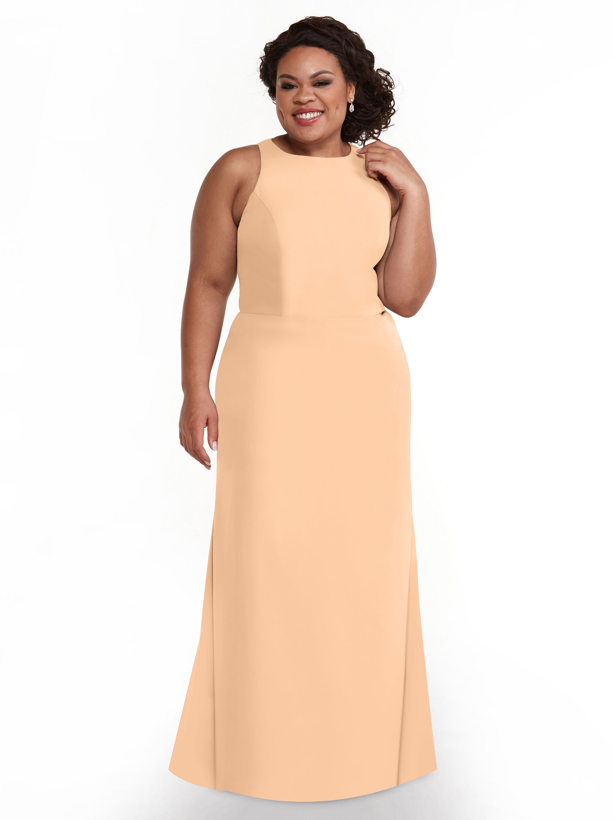 Elegant 80175 Chiffon A-Line Bridesmaid Dress with Plunging Halter Neckline - Perfect for Weddings, Formal Events & Special Occasions