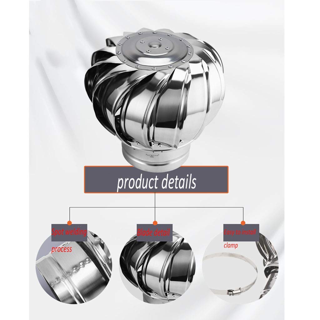 Stainless Steel Rotating Chimney Cowl Cap - 110mm Spinner Anti-Downdraught Ventilator for Most Standard Chimney Pots | Windproof Roof Ventilation Solution for Homes & Outdoor Fireplaces