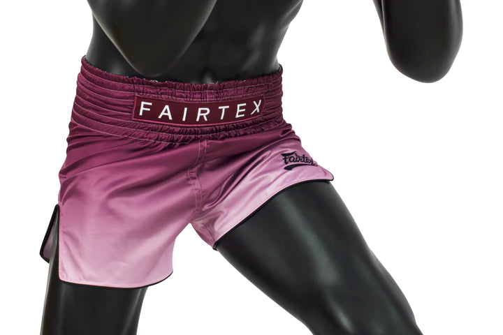 Fairtex Maroon Fade Muay Thai Shorts - Premium Boxing Shorts for Men & Women - Comfortable Training & Competition Gear for MMA, Kickboxing & Martial Arts