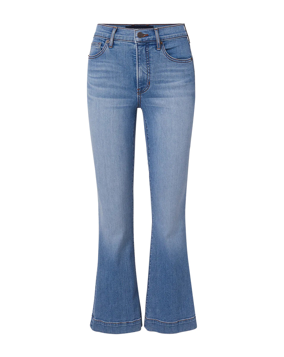 Carson Kick Flare Jeans for Women - High Waist Stretch Denim Pants in Amethyst Purple | Trendy Bootcut Style for Casual Wear & Night Out