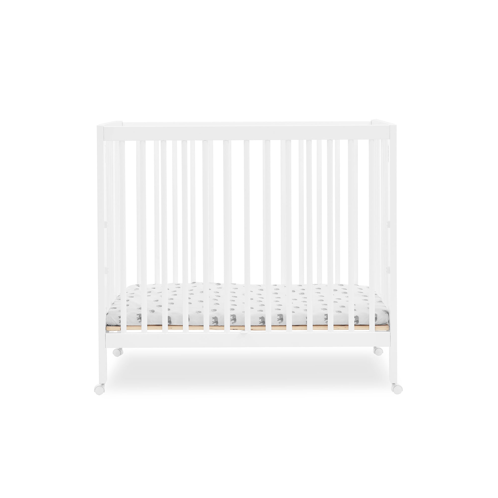 Portable Folding Mini Crib with 1.5 Inch Mattress - Lightweight Travel Baby Bed for Nursery, Daycare & On-The-Go Parenting