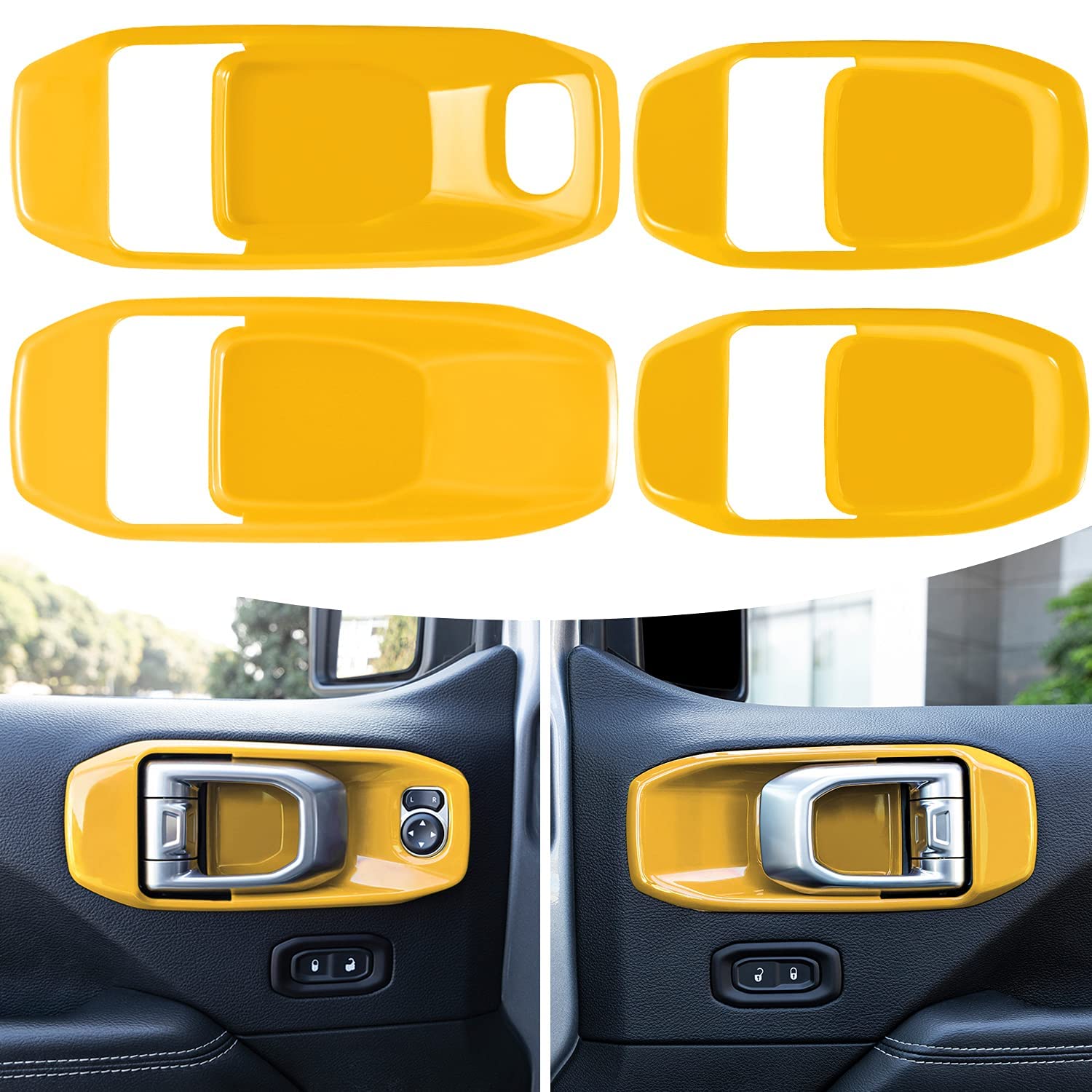 21PCS Full Interior Trim Kit for Jeep Wrangler JL JLU 2018-2023 & Gladiator JT - Air Vent, Door Handle, Speaker & Light Switch Covers (Yellow) | Off-Road Accessories & Car Interior Upgrade