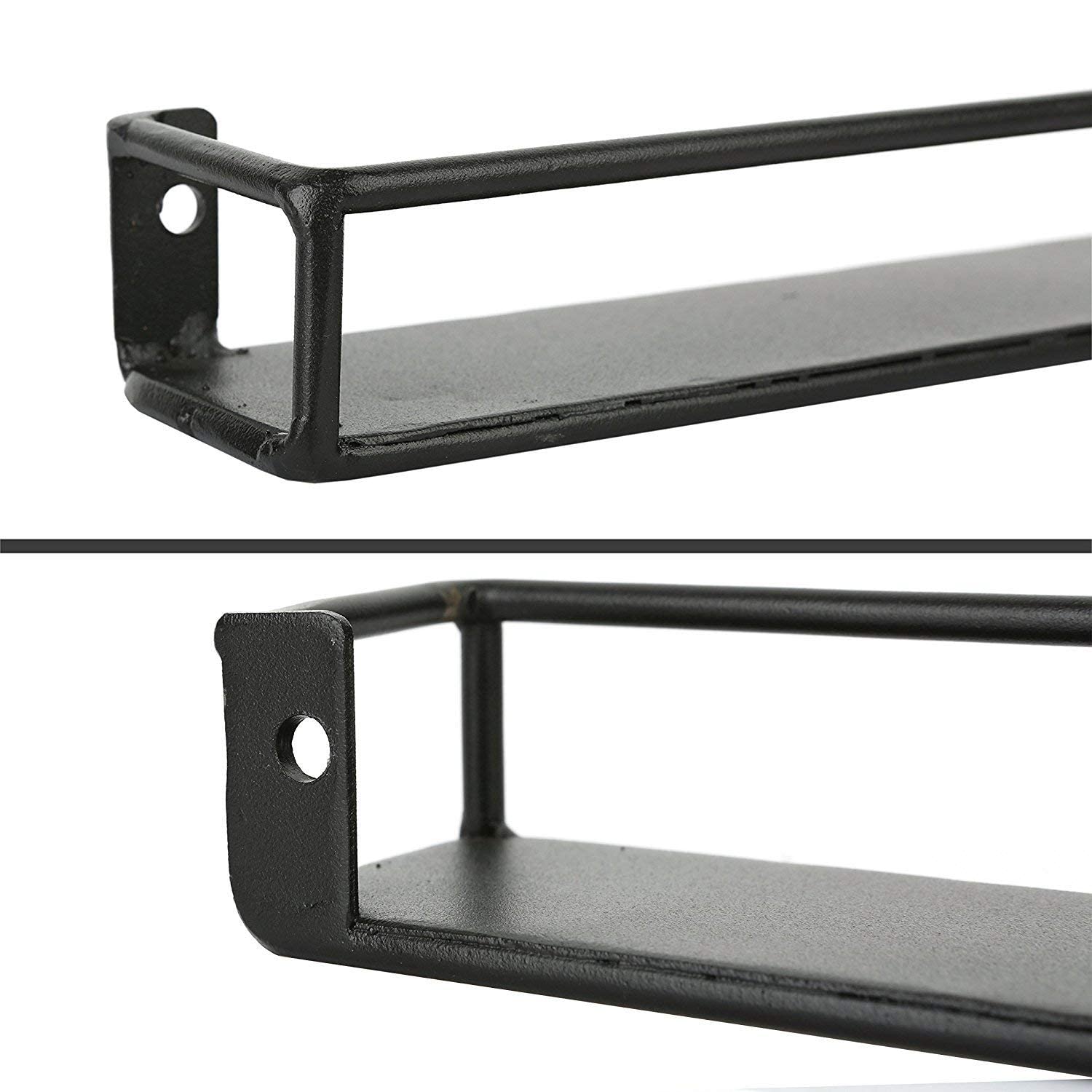 Black Metal Matte Wall Shelves for Nail Polish & Oils - Set of 3 | Bathroom & Vanity Organizer