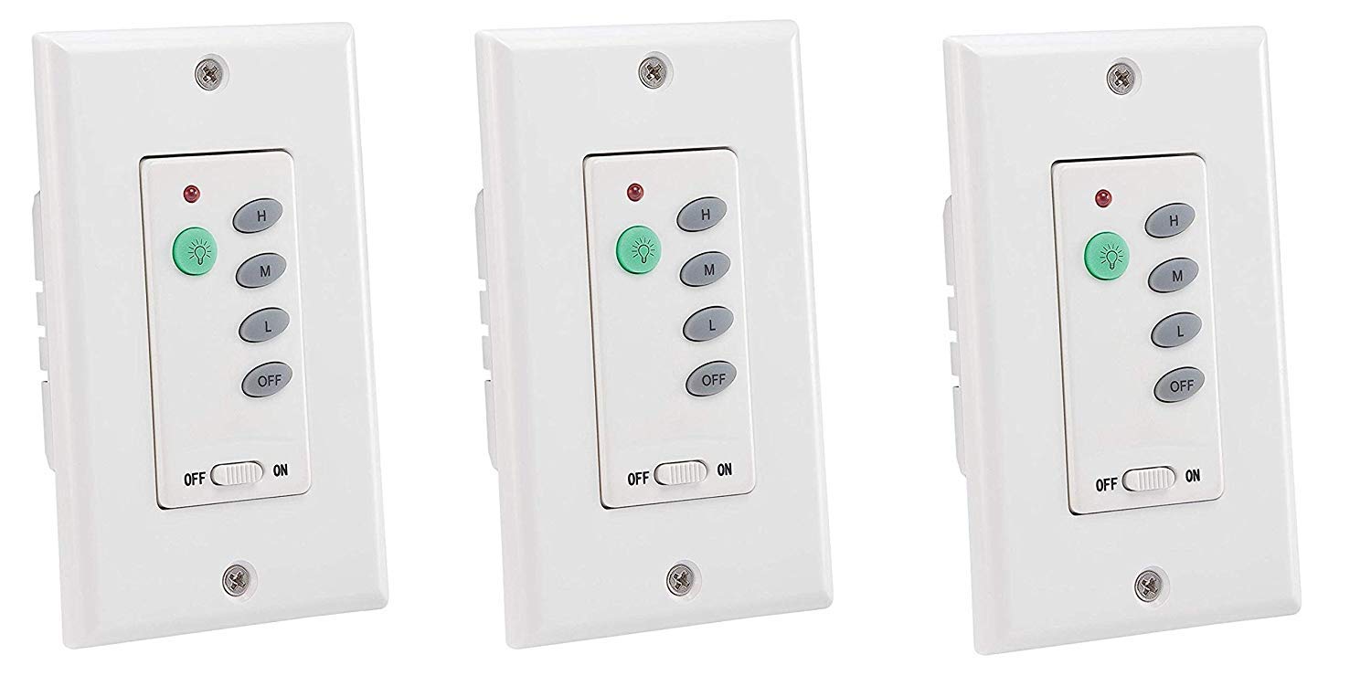 Westinghouse Wireless Ceiling Fan and Light Wall Control Kit (3 Pack) - Remote Control for Indoor/Outdoor Ceiling Fans - Perfect for Living Room, Bedroom, and Patio