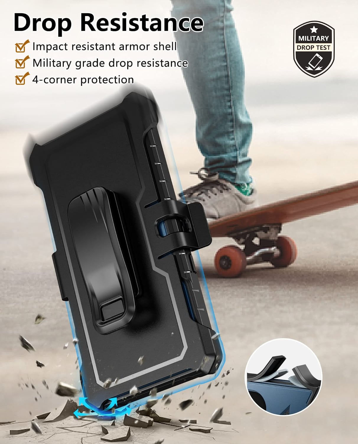 Google Pixel 7 Pro Case with Kickstand - Military Grade Protection - Shockproof & Durable Holster Cover for Work, Travel & Outdoor Activities