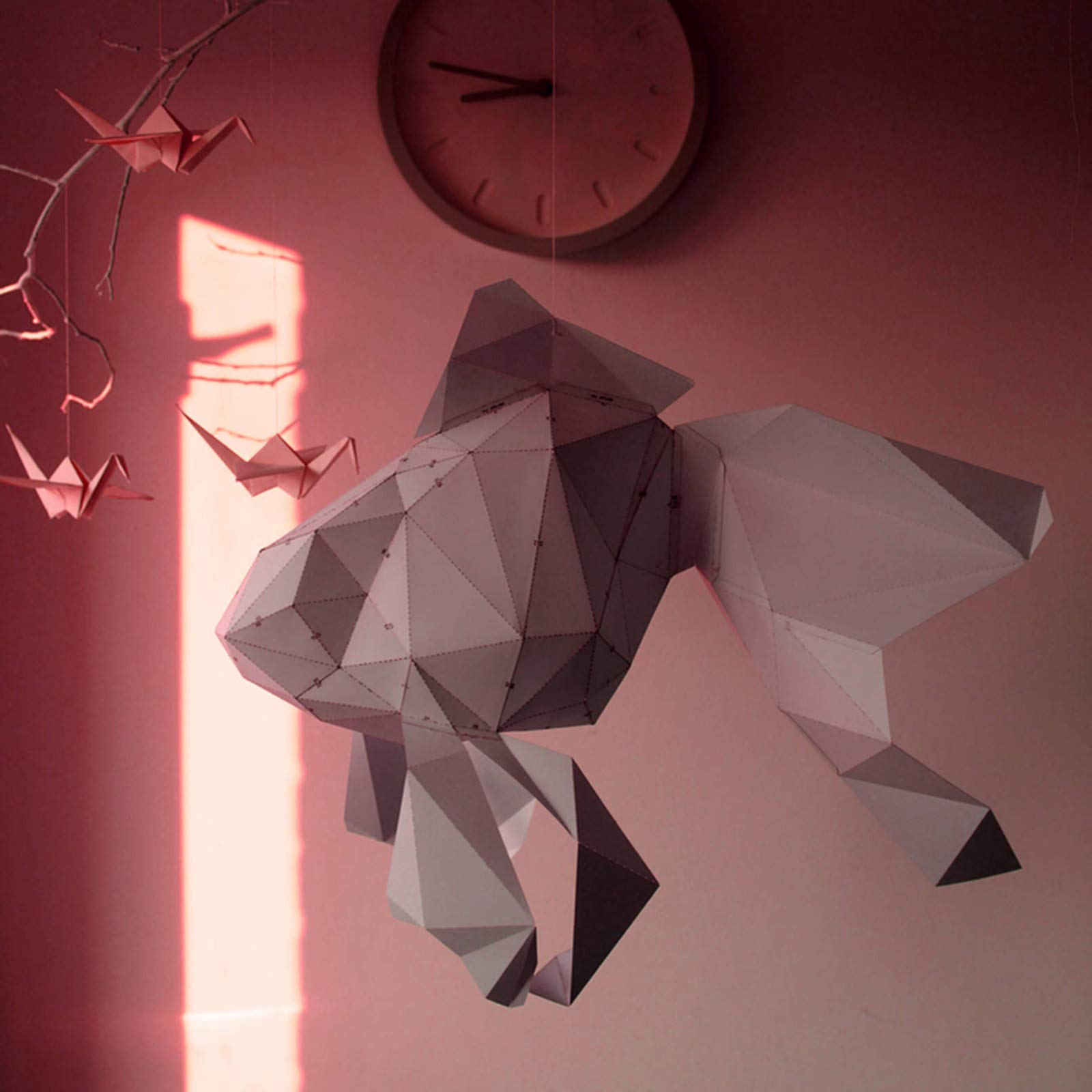 3D Goldfish Paper Sculpture DIY Kit - Pre-Cut Origami Puzzle Craft for Adults & Kids - Creative Handmade Home Decor | Perfect for Wall Art, Party Favors & Educational Activities