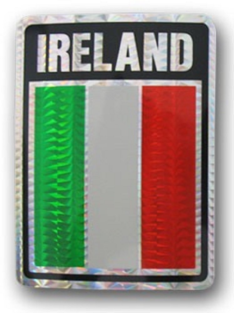 AES Ireland Country Flag Reflective Decal Bumper Sticker - Waterproof Vinyl Decals for Cars, Trucks, Laptops - Show Your Irish Pride on St. Patrick's Day & Sporting Events