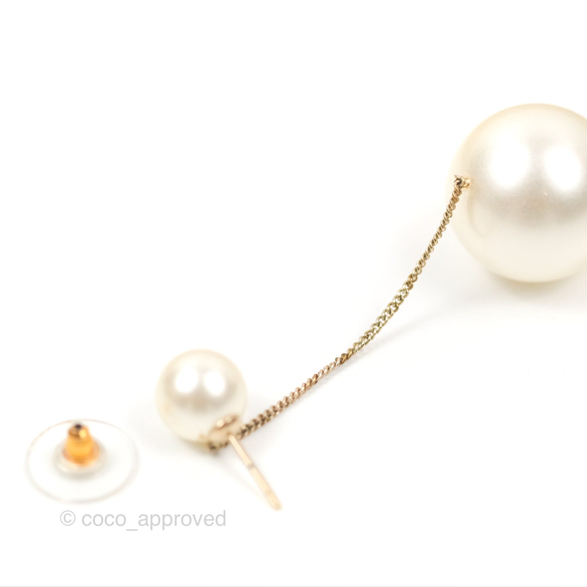 Chanel CC Pearl Drop Earrings for Women - Luxury Fashion Jewelry Gift for Her - Perfect for Weddings, Parties & Special Occasions
