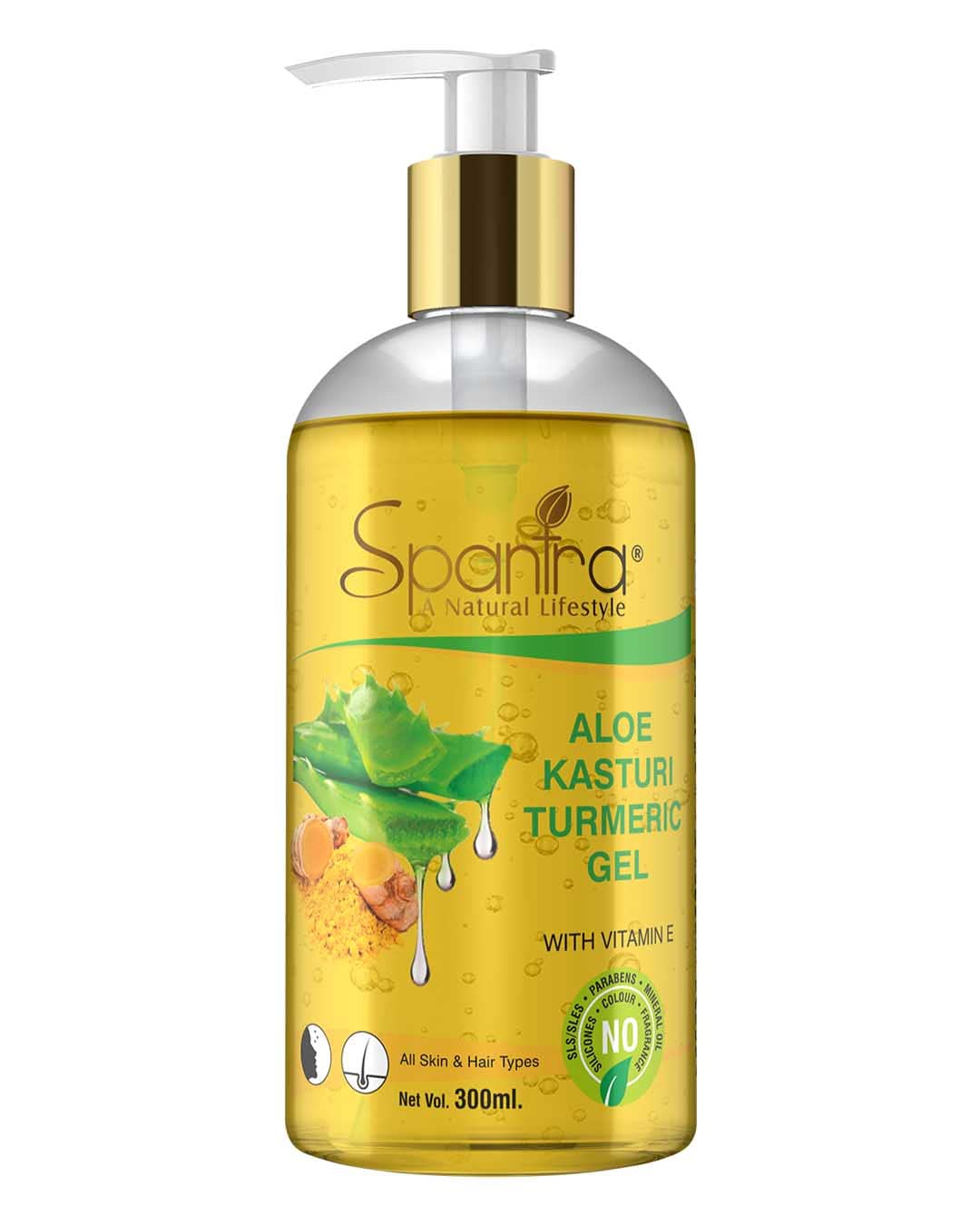 Pure Aloe Vera Gel for Face & Body - Tea Tree & Kasturi Turmeric Infused Skin Soothing Gel (300ml x 3 Pack) | Hydrating Moisturizer for Sunburn Relief, Acne Treatment & Hair Care | Natural Multipurpose Beauty Gel for Healthy Skin & Scalp