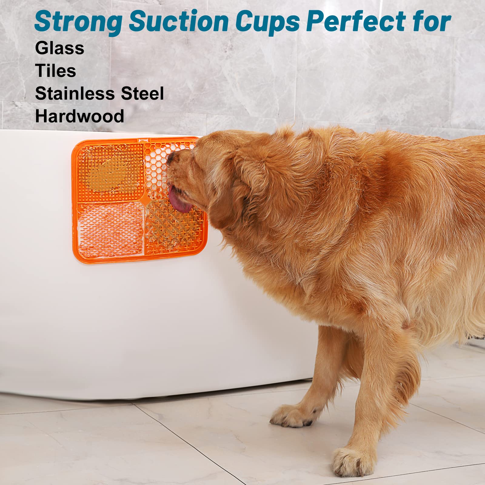 MateeyLife Extra Large Lick Mat for Dogs - 12''×10'' Suction Cup Slow Feeder & Anxiety Relief Dog Toy | Enrichment Feeding Mat for Large Dogs & Cats | Perfect for Bathing, Grooming & Mealtime Entertainment