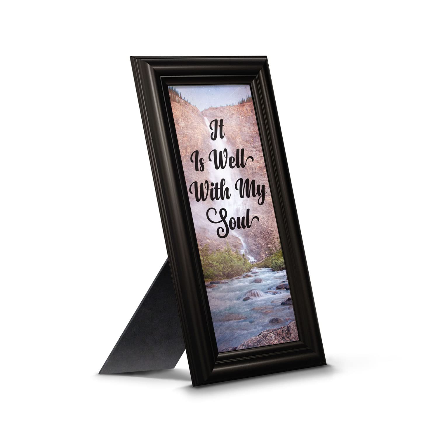 It Is Well With My Soul Wall Art & Picture Frame - Crossroads Home Décor 7402B - Inspirational Christian Home Decor for Living Room, Bedroom & Office
