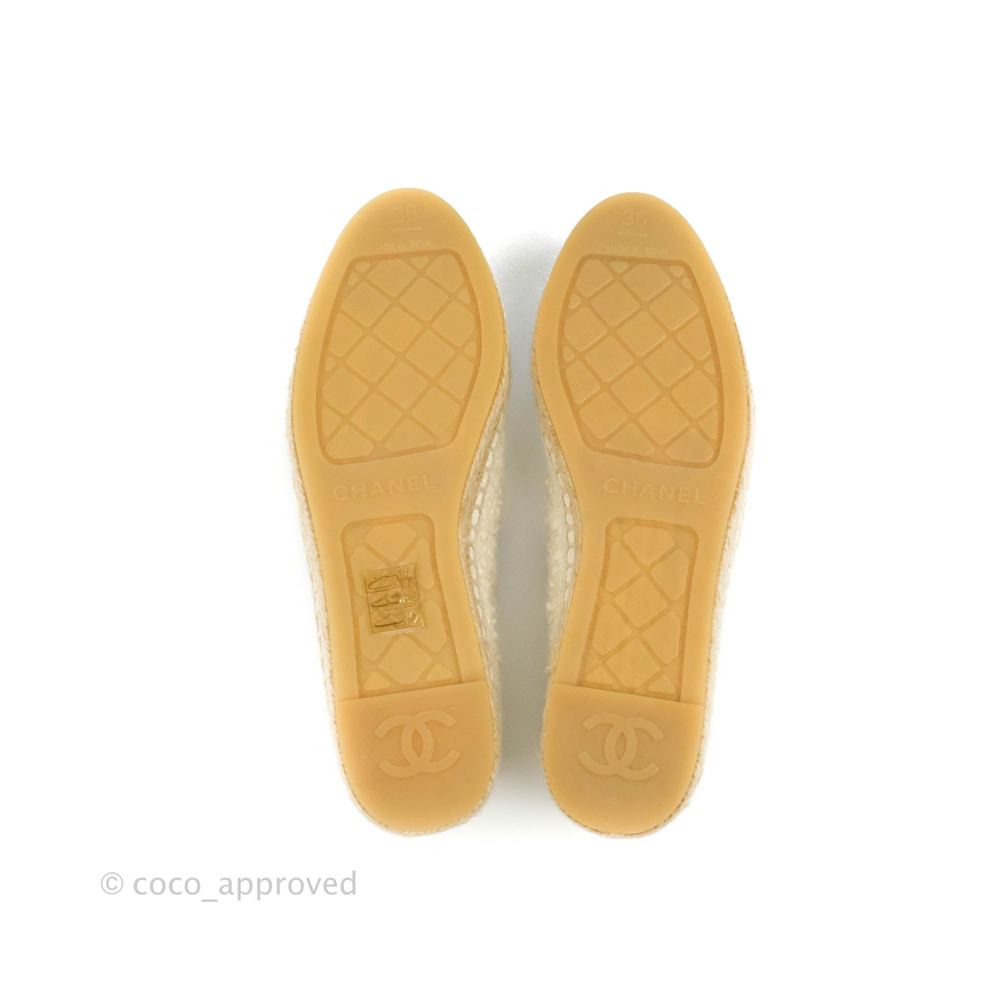 Chanel CC Logo Tweed Black & White Espadrilles Flats - Women's Size 36 | Comfortable & Stylish for Casual Outings, Beach Walks & Summer Fashion