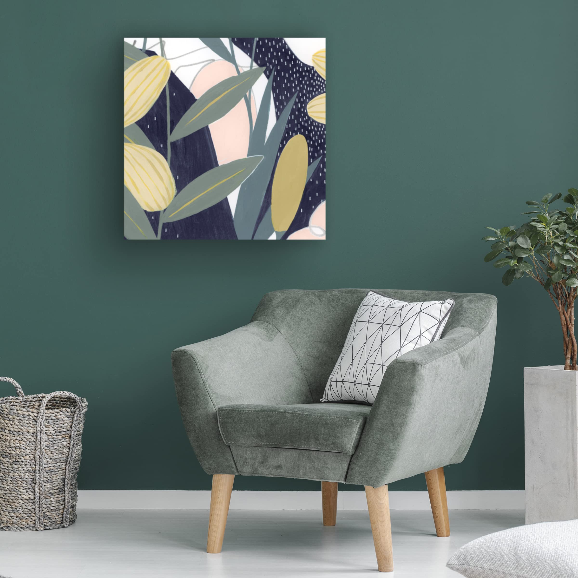 Grace Popp 'Flores Noche VI' Floral Canvas Wall Art Print - Modern Home Decor for Living Room, Bedroom & Office