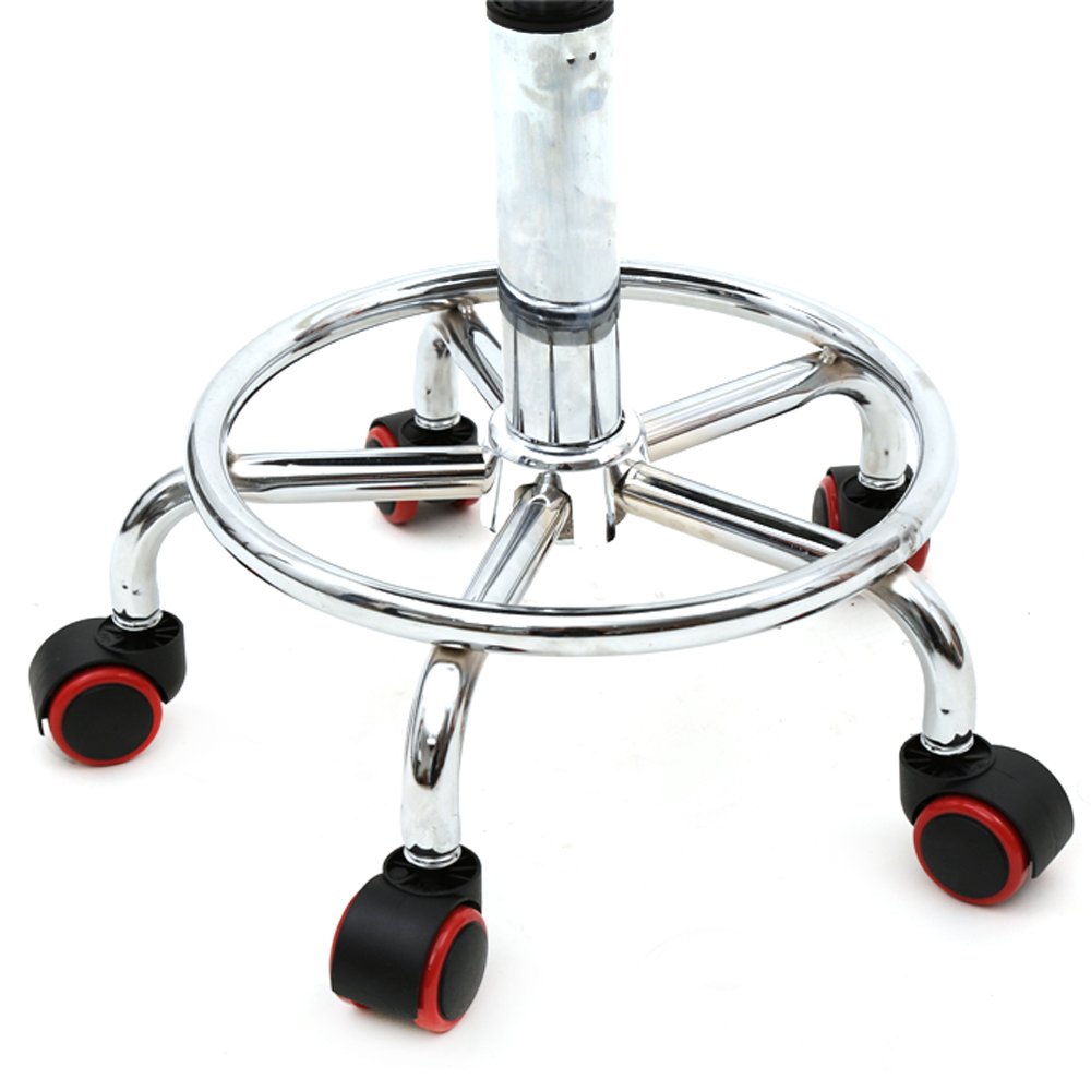 Adjustable Swivel Rolling Stool Chair with Backrest & Wheels - White Round Saddle Stool for Office, Drafting Table & Home Workspace - Ergonomic Rolling Chair for Artists, Designers & Professionals
