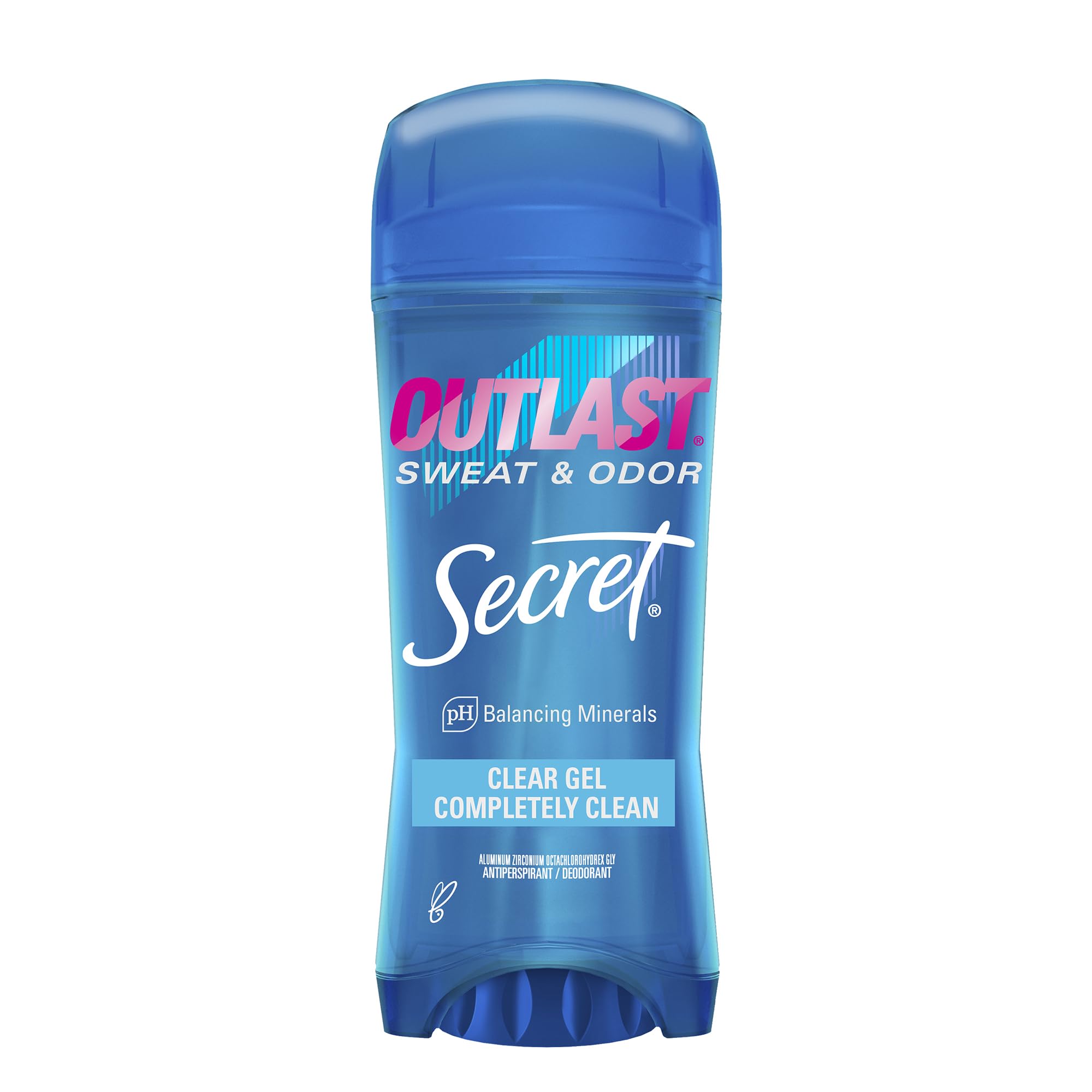 Secret Outlast Antiperspirant Deodorant for Women - 72-Hour Sweat & Odor Protection with pH-Balancing Minerals, Clear Gel, Completely Clean Scent, 3.4 oz - Ideal for Gym, Work & Daily Freshness