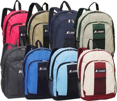 Everest 2-Pack Waterproof Hiking Backpack with Front & Side Pockets - Navy Blue - Durable Travel Backpack for Camping, Hiking & Outdoor Adventures