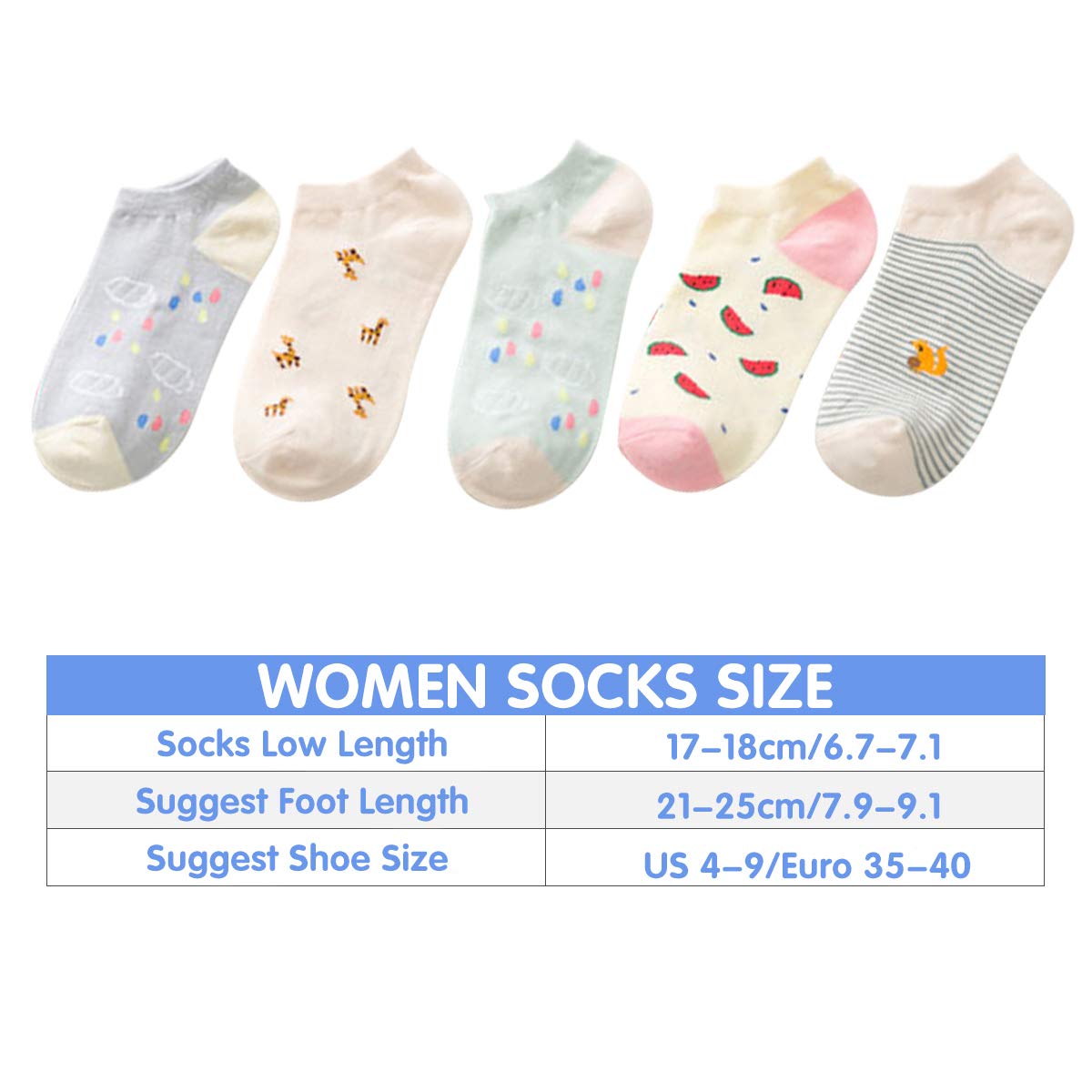 Glamorstar Women's Cotton No Show Low Cut Ankle Socks 5-Pack - Breathable & Comfortable for Sneakers, Loafers & Everyday Wear