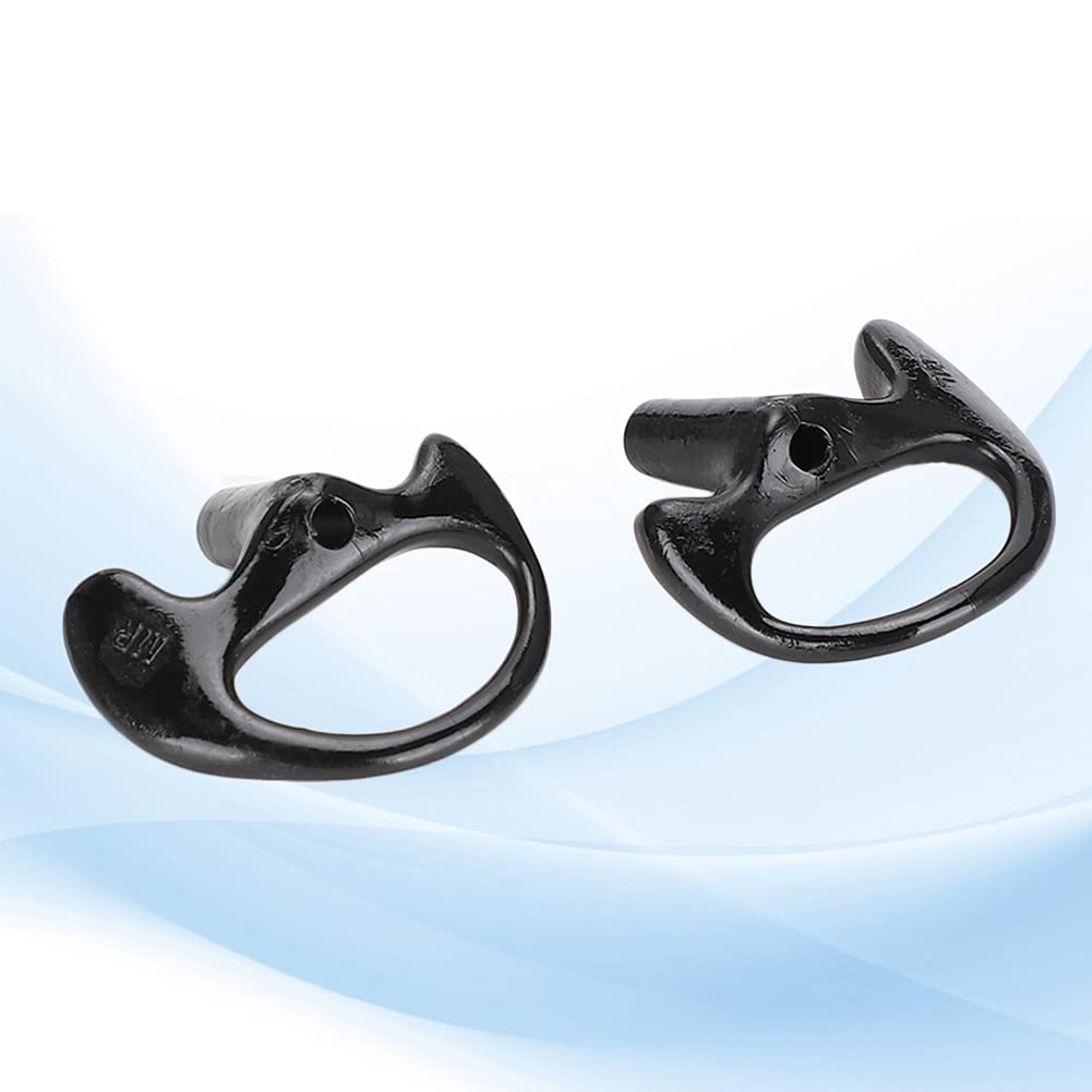 Dioche Radio Earpiece - Comfortable Black Silica Gel Ear Mold Replacement for Most Coil Tube Audio Kits (Small, Both Ears) | Perfect for Security Guards, Event Staff, and Professional Communication Scenarios