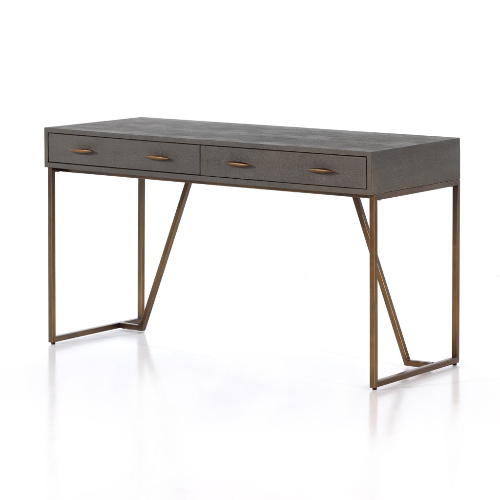 Luxury Grey Shagreen Desk - Elegant Home Office Furniture for Modern Workspaces | Perfect for Study, Work & Executive Desks