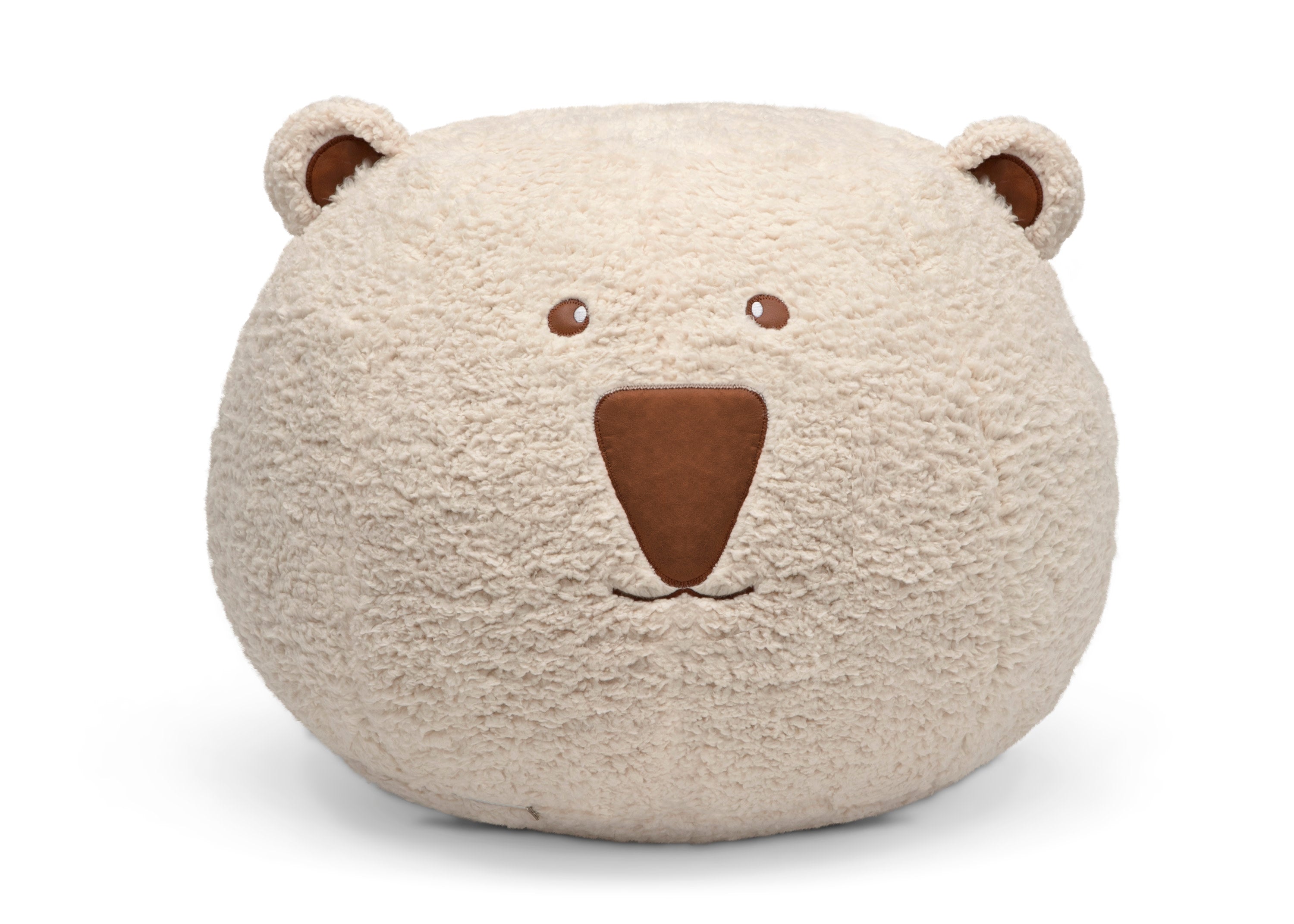 Soft and Comfy Bear Plush Foam Pouf Ottoman - Kids Floor Seating, Nursery Decor, Living Room Footrest for Cozy Home & Playroom