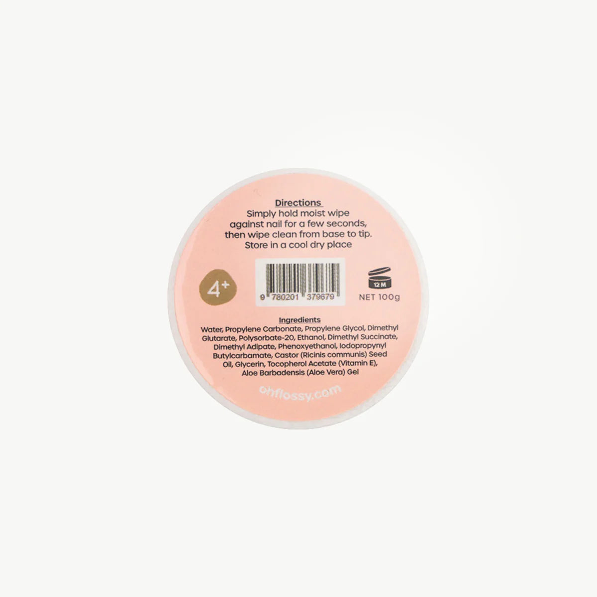 Oh Flossy Water-Based Nail Polish Remover Wipes - Gentle & Effective Nail Polish Removal for Manicures, Pedicures & Travel - 30 Count Pack