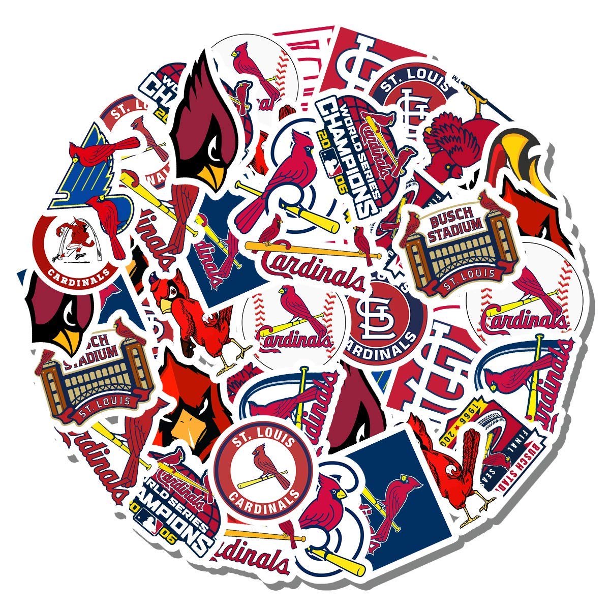 20 PCS Aesthetic Louis Vinyl Stickers - Waterproof Decals for Water Bottles, Laptops, Scrapbooking, Luggage, Guitars & Skateboards | Colorful Cardinal Design for DIY Crafts & Personalization