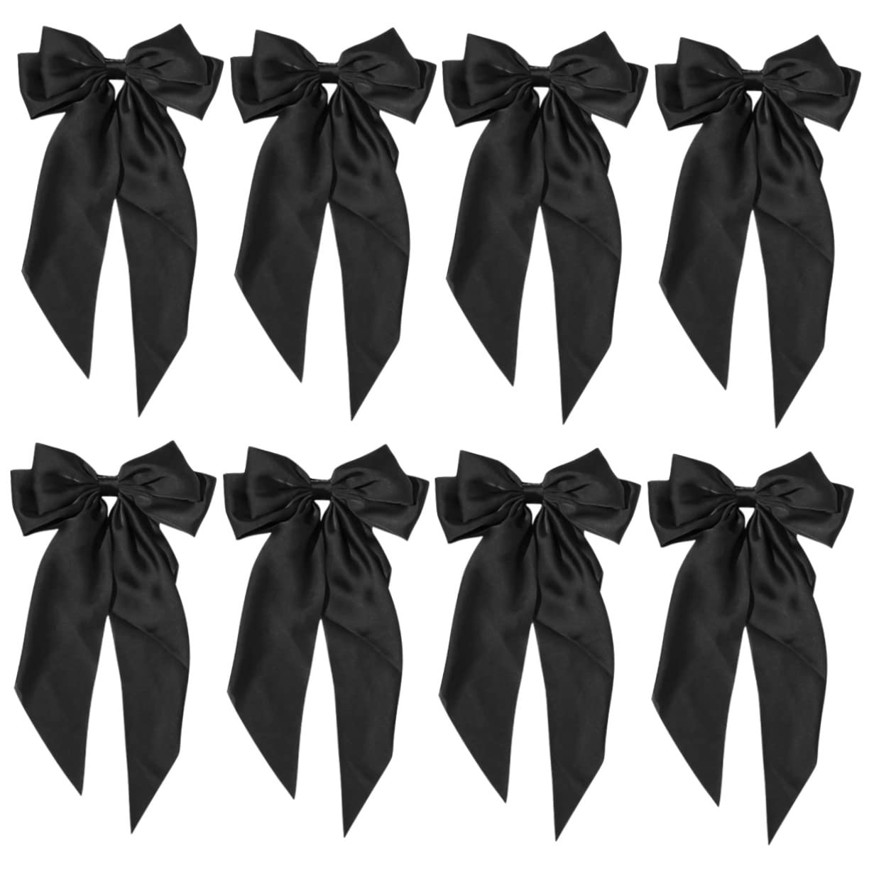 Minkissy 4 Sets Elegant Bowknot Hair Clips for Women - Large Hair Bows, Ribbon Hair Accessories (8 Pieces) - Perfect for Weddings, Parties, and Everyday Styling