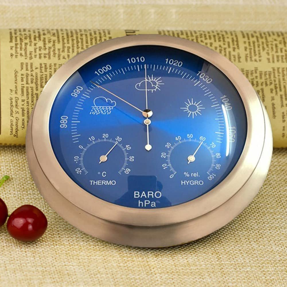 High-Precision Traditional Barometer - 3-in-1 Temperature, Humidity & Air Pressure Gauge for Navigation, Aviation, Hiking, Farming & Home Use | Weather Monitoring, Storm Prediction & Indoor Climate Control