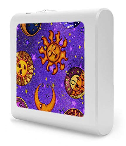 Dimmable LED Night Light with Auto On/Off Sensor - Adjustable Brightness & Warm Light for Bathroom, Hallway, Nursery & Bedrooms - Moon Face Design by Dan Morris - Perfect for Nighttime Safety & Comfort