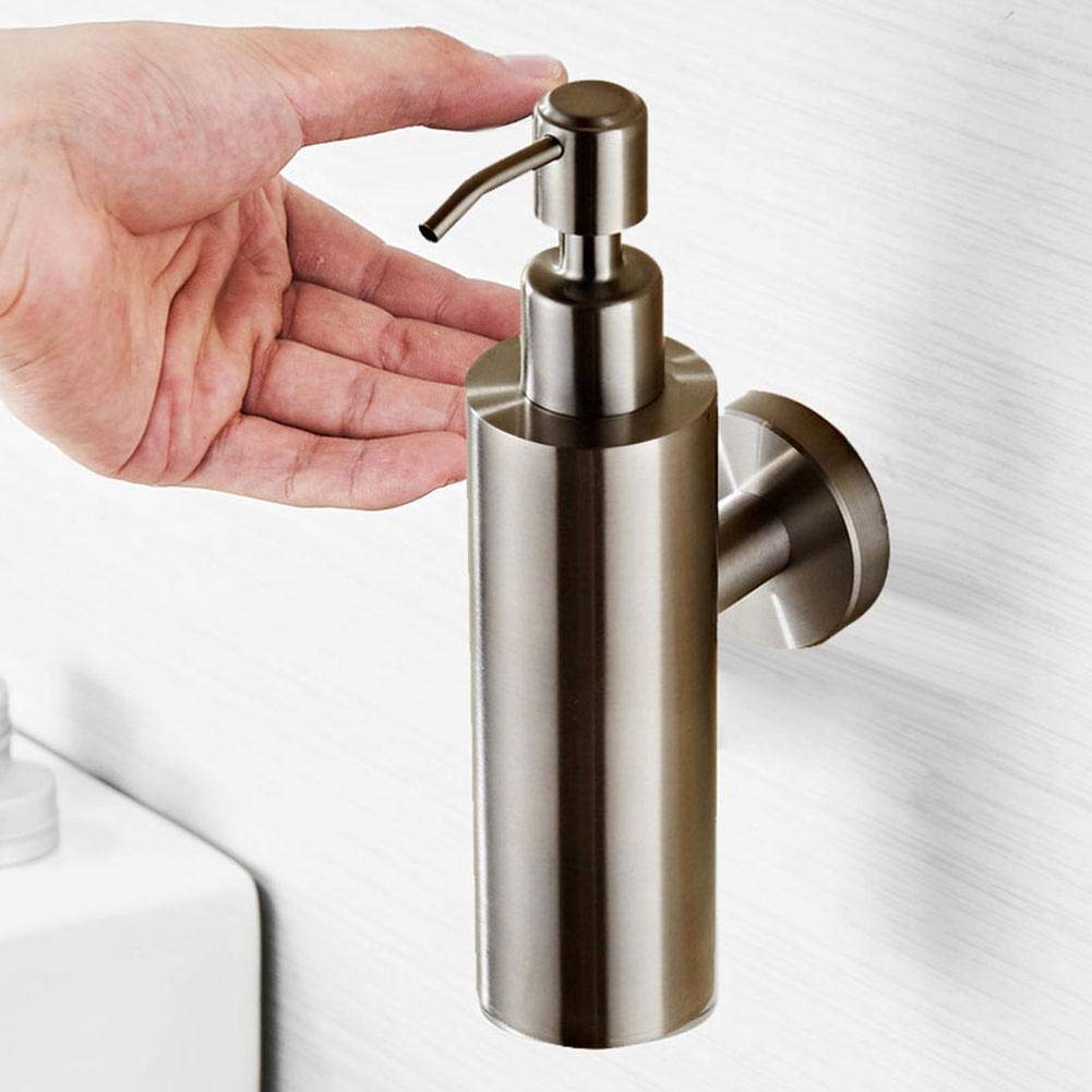 200ml Stainless Steel Wall Mounted Soap Dispenser - Hands-Free Lotion Pump for Bathroom, Kitchen & Sink | Durable, Rustproof & Easy Refill Design | Perfect for Home, Office & Commercial Use