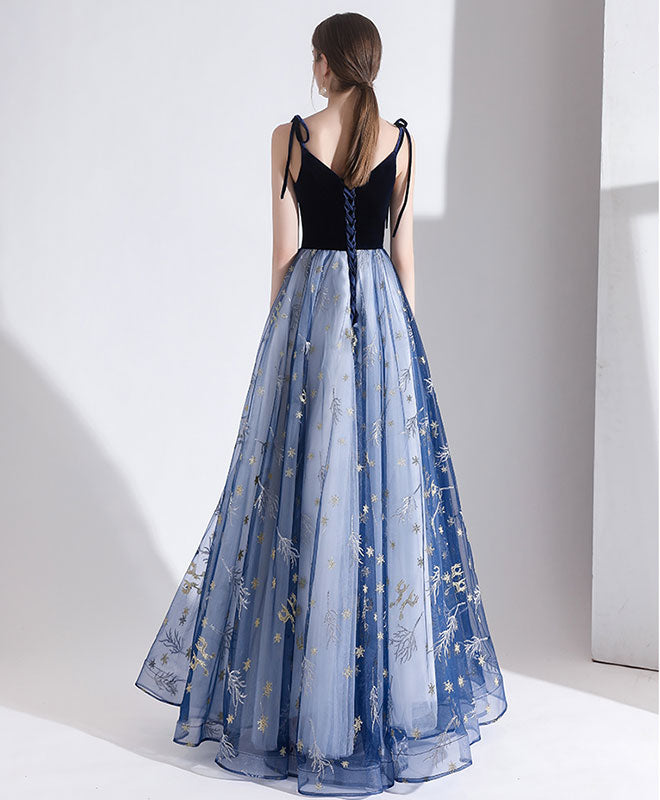 Elegant Blue Sweetheart Tulle Long Prom Dress - Formal Evening Gown for Homecoming, Ball & Special Occasions