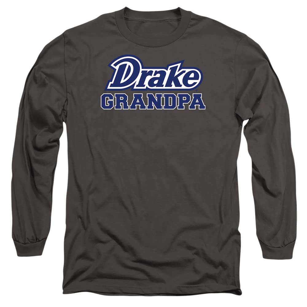 Drake University Official Grandpa Unisex Long-Sleeve T-Shirt - Charcoal, Medium | Comfortable College Apparel for Alumni, Students & Fans | Perfect for Campus Wear, Game Days & School Spirit Events