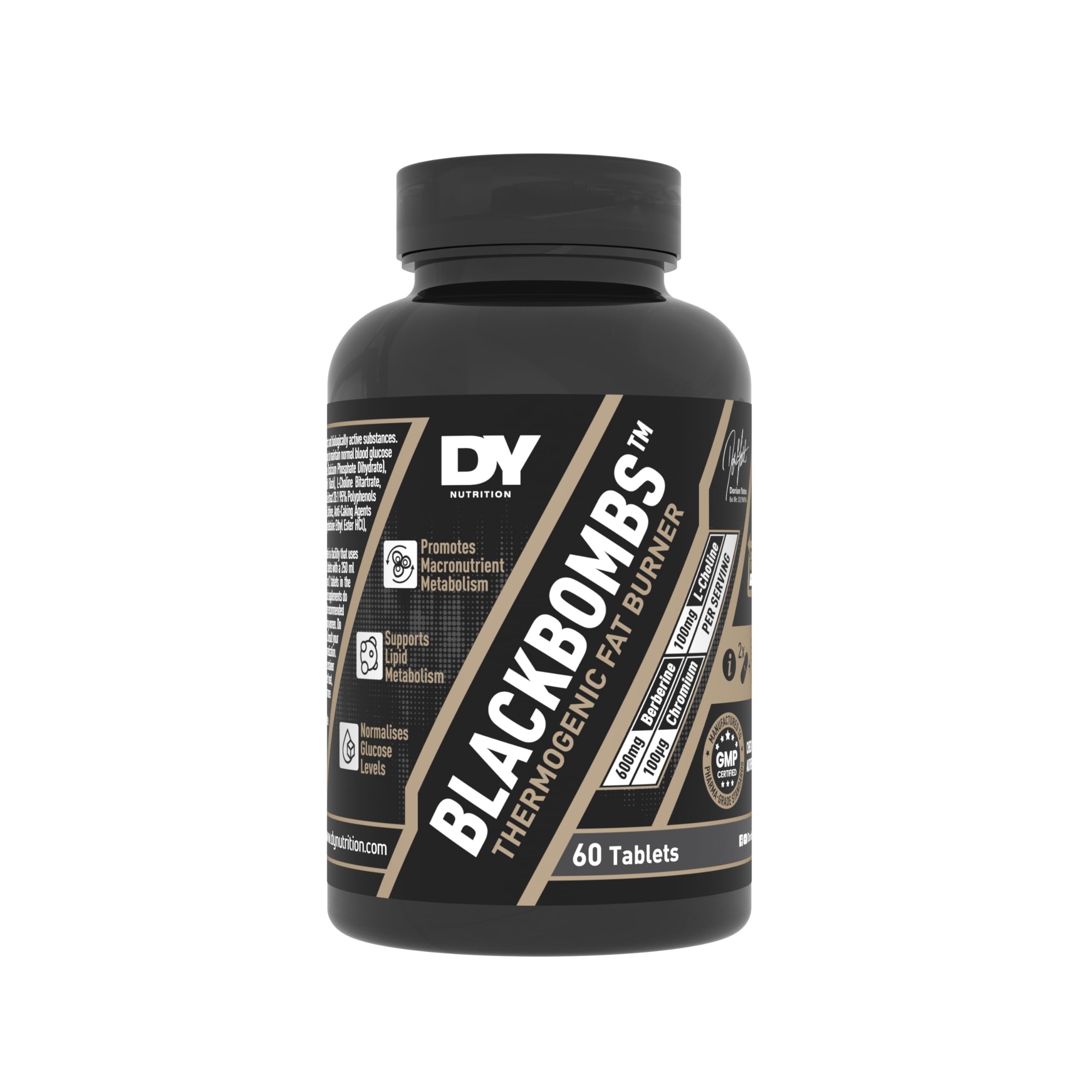 Dorian Yates Black Bombs Pre-Workout Supplement - 60 Tablets for Muscle Energy & Strength | Ideal for Gym & Bodybuilding