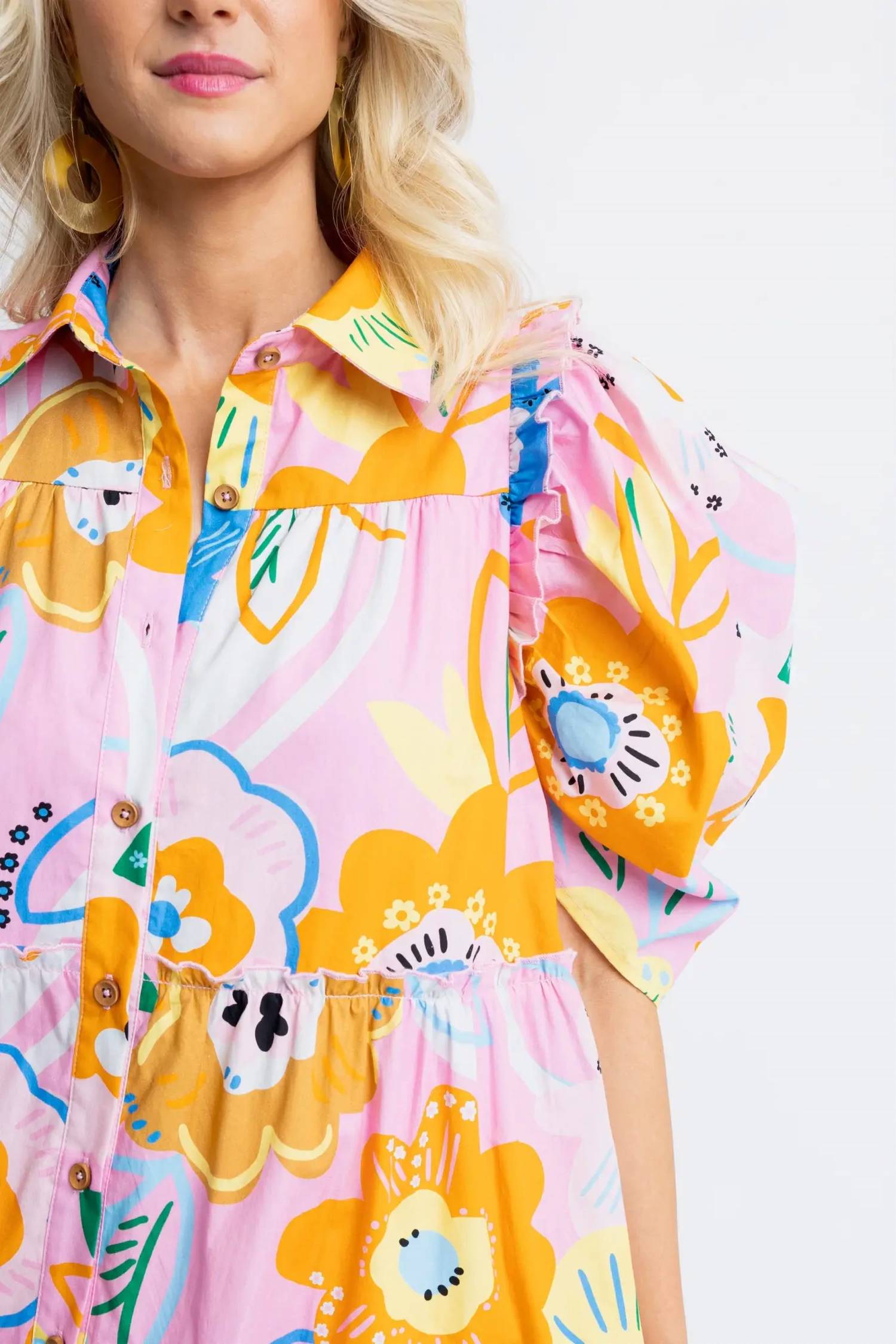 Hey There, Delilah Poplin Artist Midi Dress in Pink - Flowy Summer Dress for Women, Perfect for Date Night, Beach Vacation & Brunch Outings