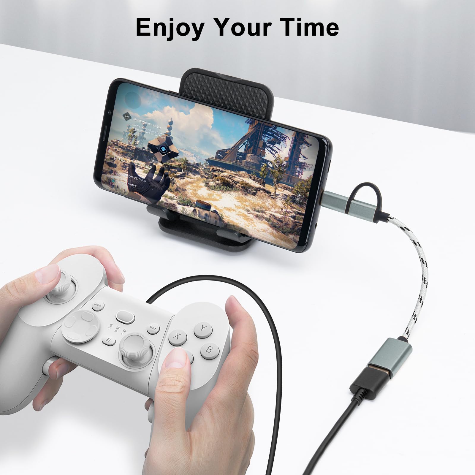 BORLTER CLAMP USB C to USB Adapter & Micro USB to USB OTG Converter - Gold Plated Connector for MacBook, Samsung Galaxy, iPhone, iPad, Tablets & More | Perfect for Data Transfer, Charging & Connecting Peripherals