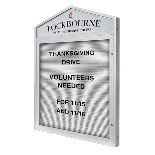 Outdoor Letter Board with Cathedral Design - Wall Mount or Freestanding Enclosed Message Board in 4 Sizes | Weatherproof Vinyl Sign for Church, School, Business & Home Decor