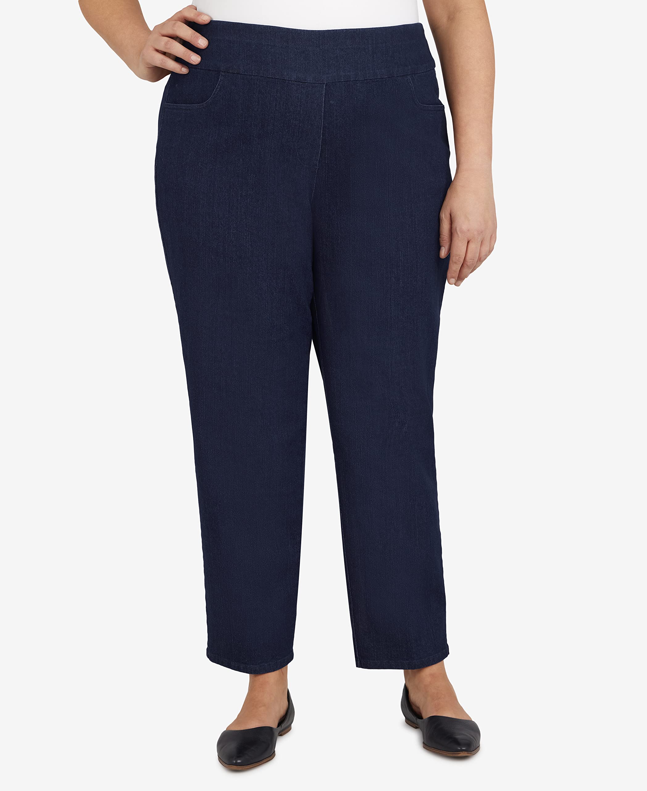 Alfred Dunner Women's Plus Size Super Stretch Mid Rise Capri Pants - Comfortable Casual Wear for Work & Travel
